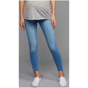 7 for All Mankind maternity skinny jeans raw hem